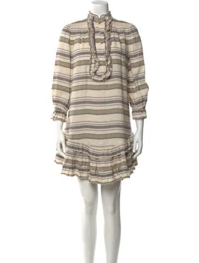 Pre-owned Zimmermann Linen Mini Dress In Neutral