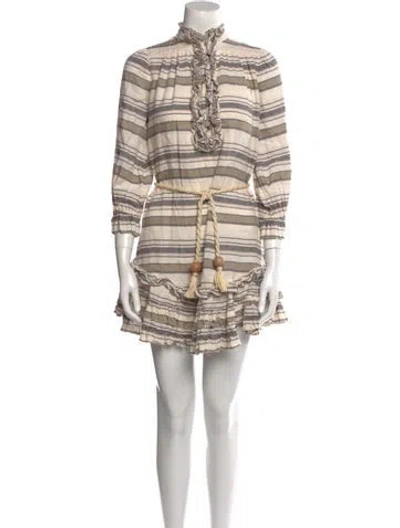 Pre-owned Zimmermann Linen Mini Dress In Neutral