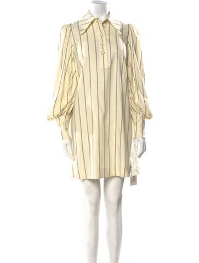 Pre-owned Zimmermann Linen Mini Dress In Neutral