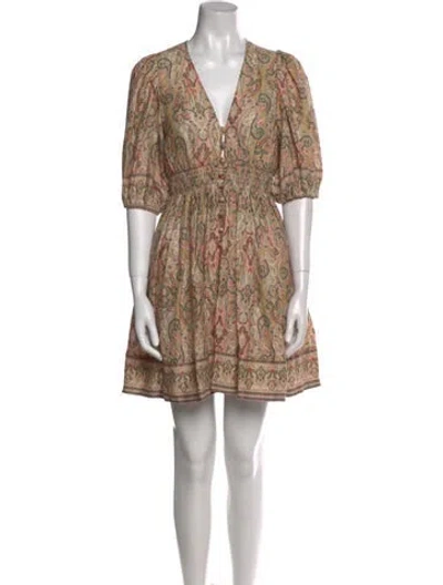 Pre-owned Zimmermann Linen Mini Dress In Neutral