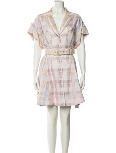 Pre-owned Zimmermann Linen Mini Dress In Neutral