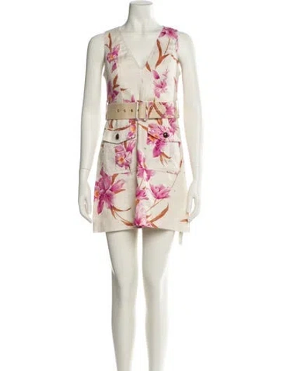 Pre-owned Zimmermann Linen Mini Dress In Neutral