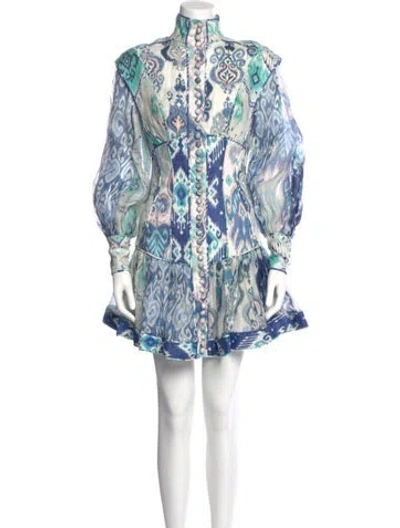 Pre-owned Zimmermann Linen Mini Dress In Neutral