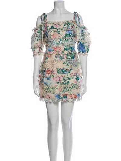 Pre-owned Zimmermann Linen Mini Dress In Neutral