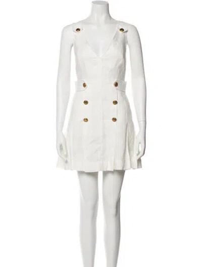 Pre-owned Zimmermann Linen Mini Dress In Neutral