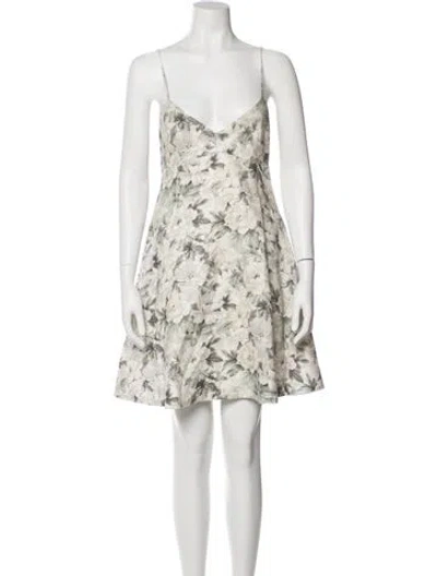 Pre-owned Zimmermann Linen Mini Dress In Neutral