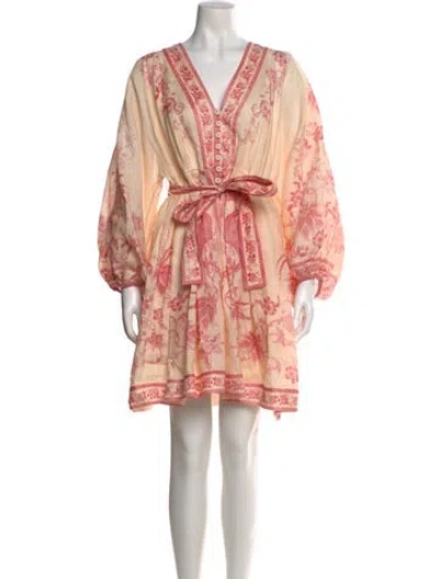 Pre-owned Zimmermann Linen Mini Dress In Neutral