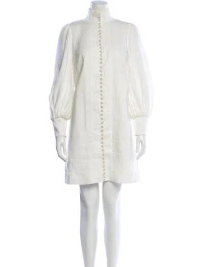Pre-owned Zimmermann Linen Mini Dress In Neutral