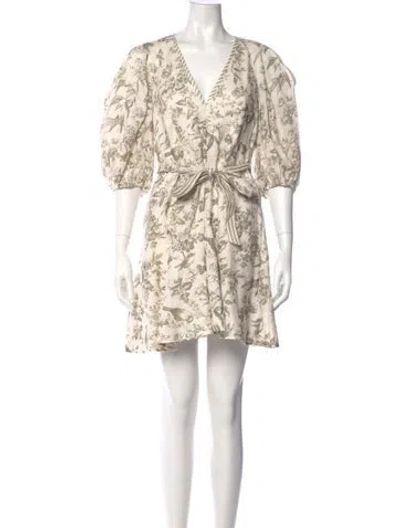 Pre-owned Zimmermann Linen Mini Dress In Neutral