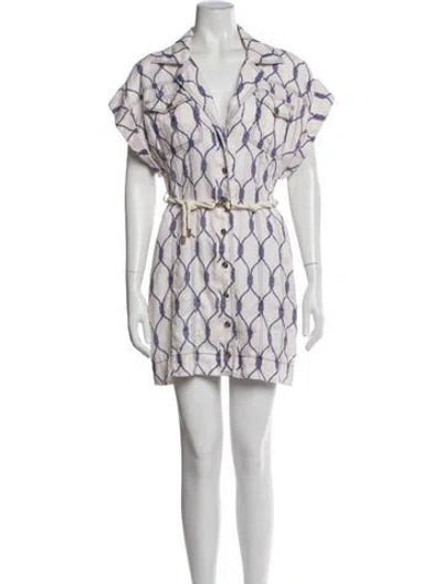 Pre-owned Zimmermann Linen Mini Dress In Neutral