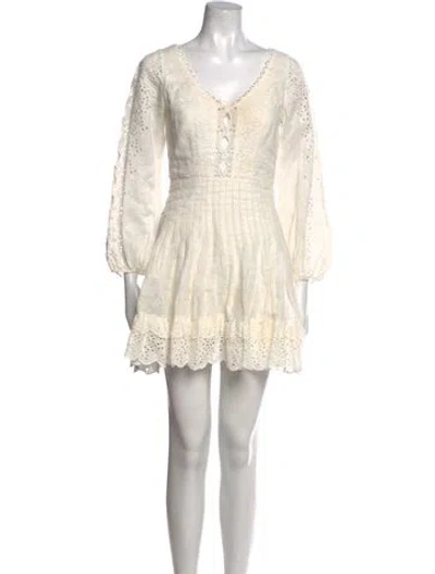 Pre-owned Zimmermann Linen Mini Dress In Neutral