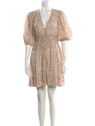 Pre-owned Zimmermann Linen Mini Dress In Neutral
