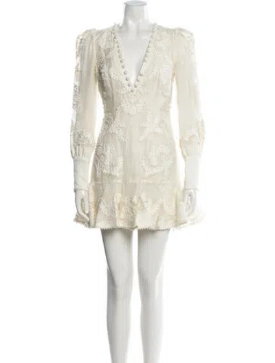 Pre-owned Zimmermann Linen Mini Dress In Neutral
