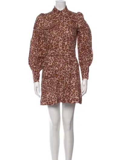Pre-owned Zimmermann Linen Mini Dress In Neutral