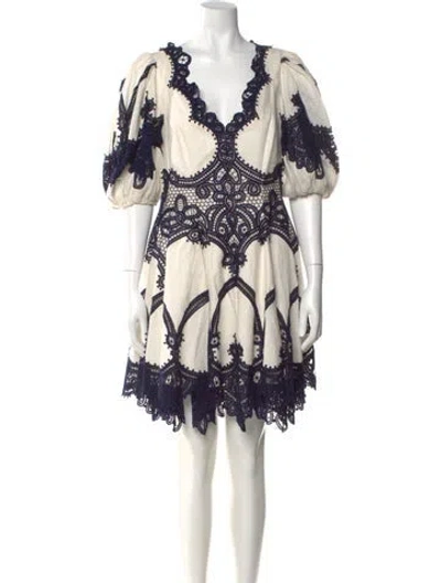 Pre-owned Zimmermann Linen Mini Dress In Neutral