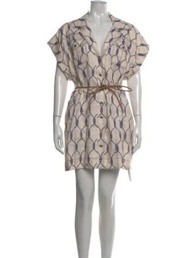 Pre-owned Zimmermann Linen Mini Dress In Neutral