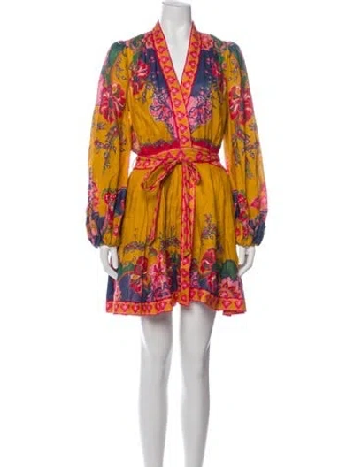 Pre-owned Zimmermann Linen Mini Dress In Neutral