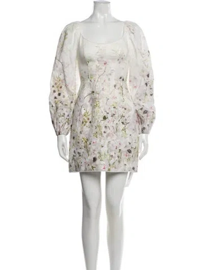 Pre-owned Zimmermann Linen Mini Dress In Neutral
