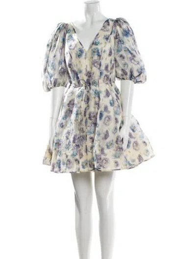 Pre-owned Zimmermann Linen Mini Dress In Neutral