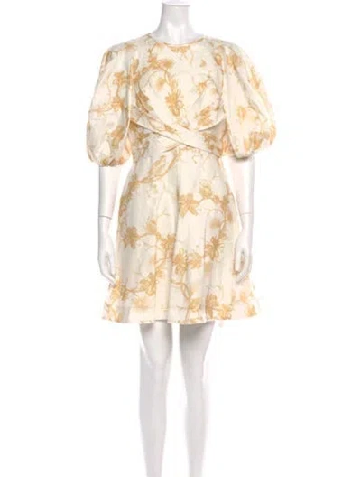 Pre-owned Zimmermann Linen Mini Dress In Neutral