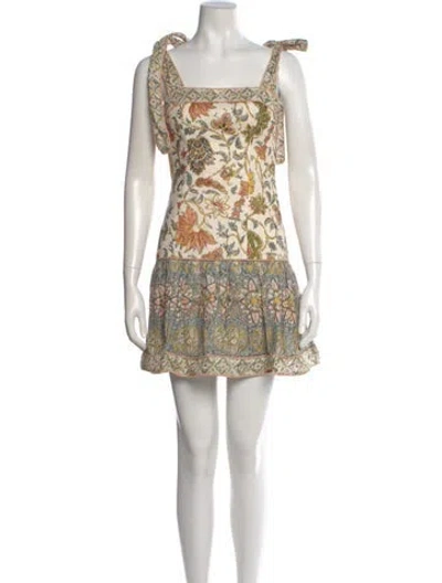 Pre-owned Zimmermann Linen Mini Dress In Neutral