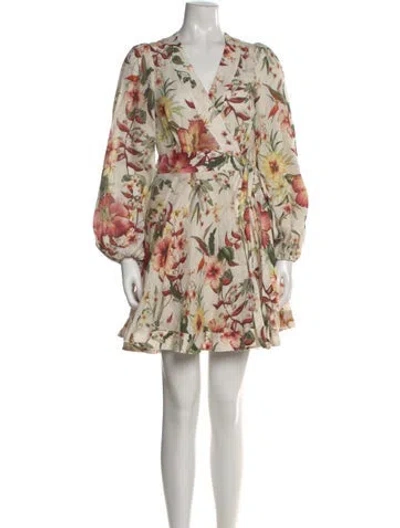 Pre-owned Zimmermann Linen Mini Dress In Neutral