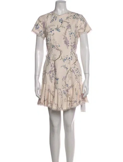 Pre-owned Zimmermann Linen Mini Dress In Neutral