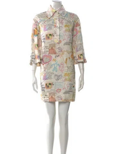 Pre-owned Zimmermann Linen Mini Dress In Neutral