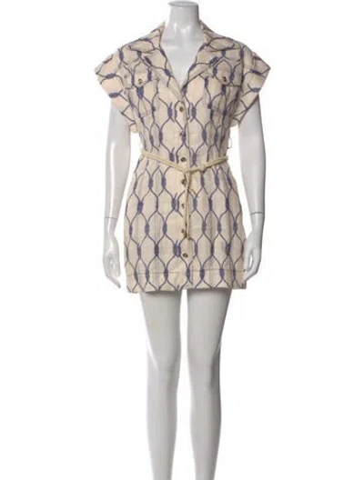 Pre-owned Zimmermann Linen Mini Dress In Neutral