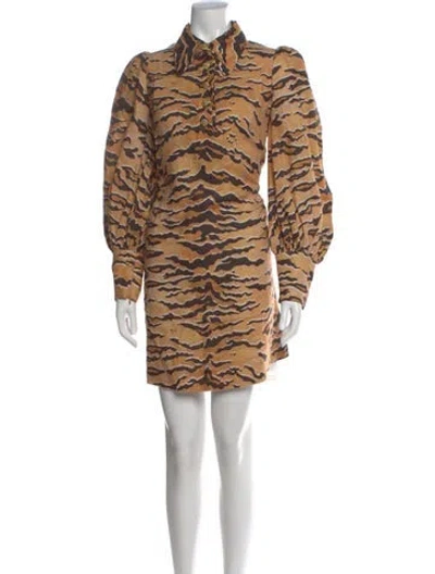Pre-owned Zimmermann Linen Mini Dress In Neutral