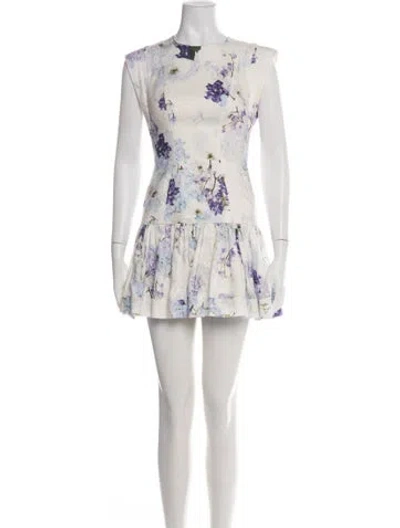 Pre-owned Zimmermann Linen Mini Dress In Neutral