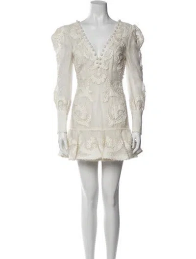Pre-owned Zimmermann Linen Mini Dress In Neutral