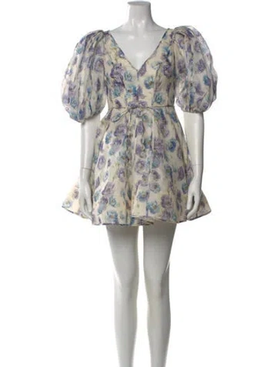 Pre-owned Zimmermann Linen Mini Dress In Neutral