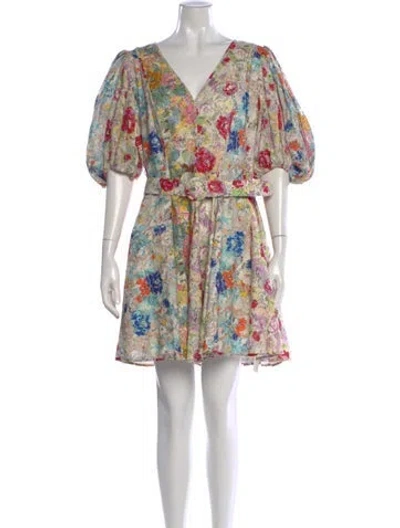 Pre-owned Zimmermann Linen Mini Dress In Neutral