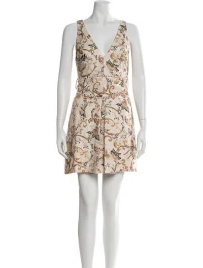 Pre-owned Zimmermann Linen Mini Dress In Neutral