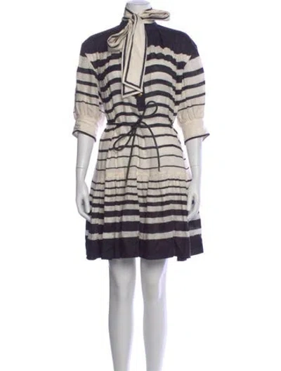 Pre-owned Zimmermann Linen Mini Dress In Neutral
