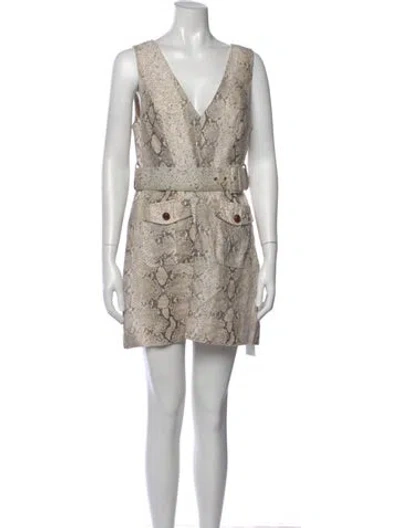 Pre-owned Zimmermann Linen Mini Dress In Neutral
