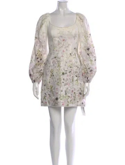 Pre-owned Zimmermann Linen Mini Dress In Neutral