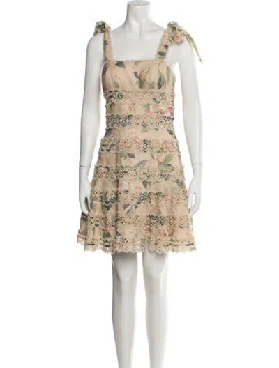 Pre-owned Zimmermann Linen Mini Dress In Neutral