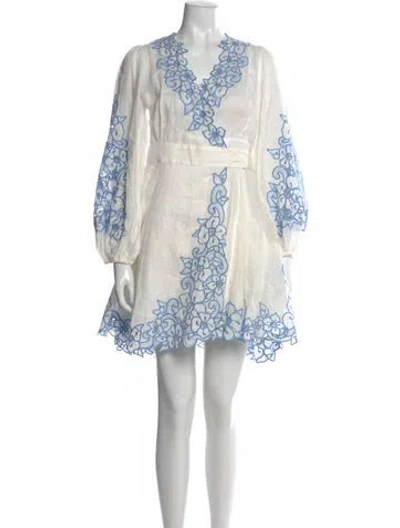 Pre-owned Zimmermann Linen Mini Dress In Neutral