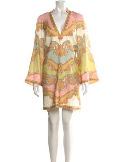 Pre-owned Zimmermann Linen Mini Dress In Neutral