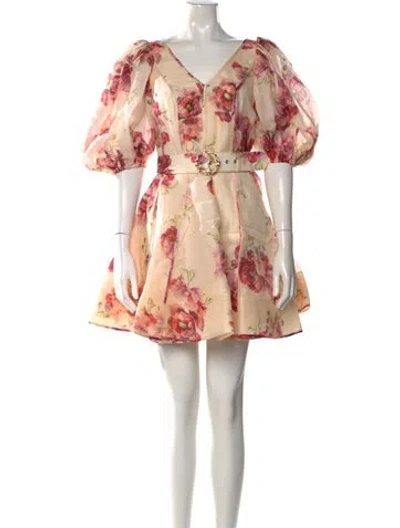 Pre-owned Zimmermann Linen Mini Dress In Neutral