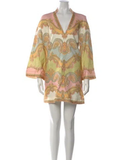Pre-owned Zimmermann Linen Mini Dress In Neutral