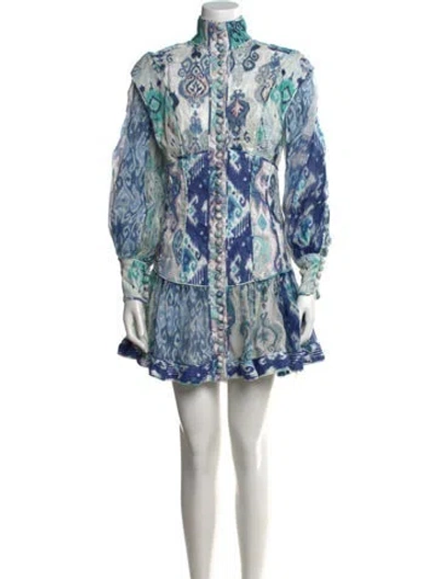 Pre-owned Zimmermann Linen Mini Dress In Neutral