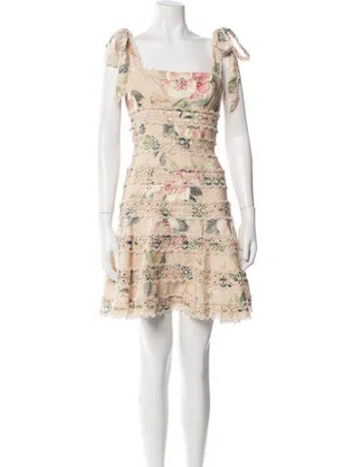 Pre-owned Zimmermann Linen Mini Dress In Neutral