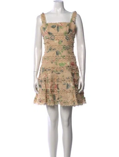 Pre-owned Zimmermann Linen Mini Dress In Neutral