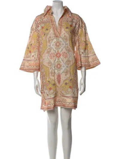 Pre-owned Zimmermann Linen Mini Dress In Neutral