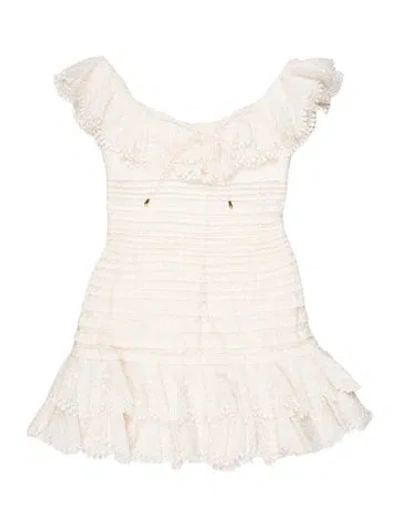 Pre-owned Zimmermann Linen Mini Dress In Neutral