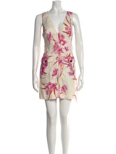 Pre-owned Zimmermann Linen Mini Dress In Neutral