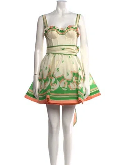 Pre-owned Zimmermann Linen Mini Dress In Neutral